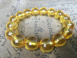 Rare Yellow Naga Eye Stone Bracelet Top Powerful Charming Magic Natural Amulets - £15.68 GBP+