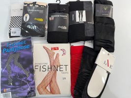 10 Pair Fishnet &amp; Pantyhose Footed Tights Sock Bundle Mixed NEW ONE SIZE - $9.50