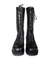 Vtg Getta Grip Dr Martens UK 5 Wm&#39;s US 7 Black Leather 20 Eyelet Steel T... - $229.08