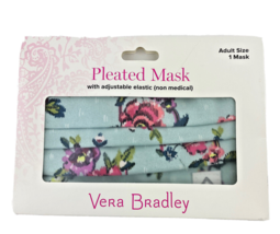 Vera Bradley Face Mask Water Bouquet Floral Pleated Adjustable Elastic  - $9.89