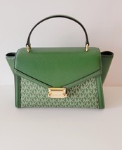Michael Kors Whitney Medium Flap Top Handle Satchel Crossbody Handbag Fern Green - £116.76 GBP
