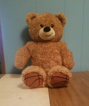 Build A Bear Brown Tan Basketball Feet Ears 18&quot; Bear Plush Stuffed Anima... - $6.73