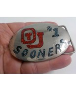 Vintage OU Oklahoma University Sooners Number 1 Inlay Belt Buckle - £19.75 GBP