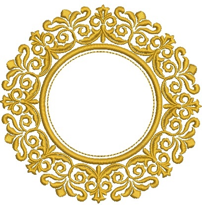 Round Frame for Monogram - Letters Not Included, Machine Embroidery Desi... - $4.45