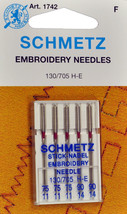 SCHMETZ Embroidery Sewing Needles Assorted Sizes 1742 - £3.92 GBP
