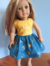 homemade 18&quot; american girl/madame alexander/our gener YELLOW  Dress doll... - $16.20