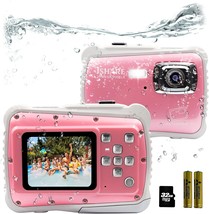 Yeein 10Ft Waterproof Digital Camera For Kids 21Mp Underwater Camera With 32G Sd - £44.85 GBP