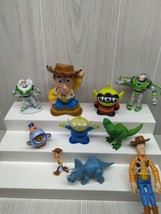 Disney  Pixar Toy Story figure lot big vinyl Woody soft doll Buzz clip on Rex + - $20.78