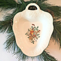 Christmas Candy Nut Dish Mikasa Holiday Season White Porcelain - £18.74 GBP