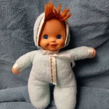 Vintage 1983 Mattel 12&quot; Pink SNUGGLE BABY Soft Cloth Blanket Doll w/ Vinyl Head - £14.79 GBP