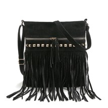 Fashion Rivet Tassel Women Bags High Quality Shoulder Messenger Bags Designer La - £36.22 GBP