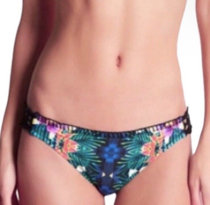 $84 Nanette Lepore Bikini Bottom Medium 8 10 Habanera Crochet Inserts Sw... - $33.96