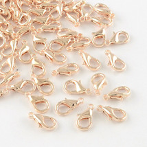12 Lobster Clasps 14mm Rose Gold Jewelry Making Supplies Findings Set - £3.13 GBP