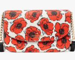 Kate Spade Kristi Chain Flap Crossbody Bag White Purse Red Poppy KC457 N... - $89.09