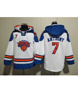 Carmelo Anthony New York Knicks White Lace-Up Pullover Jersey Hoodie - $59.25
