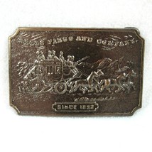 Vintage Wells Fargo and Company 1852 Belt Buckle Brass Tone Metal Advertising  - £11.98 GBP