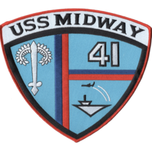 8.5&quot; Navy Uss CV-41 Midway Embroidered Jacket Patch - £31.41 GBP