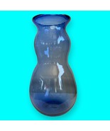 Vintage Handblown Art Glass Vase Blue Bubbles - 12” Tall - £25.75 GBP