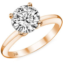 0.50CT Women's Stylish 14K RG Round Cut Moissanite Solitaire Engagement Ring - £257.17 GBP