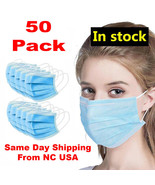 50 Pcs Non-Medical Disposable 3-Ply Earloop Mouth Cover Face Mask New in... - £6.84 GBP