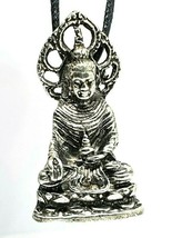 Medicine Buddha Necklace Pendant Indian God Cord Lace Amida Buddha Spiritual - £14.91 GBP