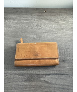 Fossil Brown Genuine Leather Trifold Wallet Women - $23.10 CAD