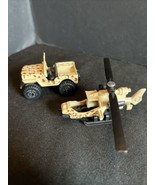 Vintage 1980’s Matchbox Desert Camo Jeep &amp; Helicopter  Made In Taiwan - $14.97