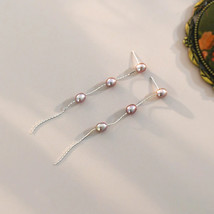 Freshwater Pearl Drop Earrings, Natural Pearl Earrings, Long Pearl Drop ... - £31.41 GBP