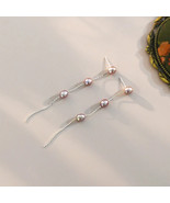 Freshwater Pearl Drop Earrings, Natural Pearl Earrings, Long Pearl Drop ... - $756.19 MXN