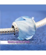 2018 Spring Sterling Silver Moments Blue Ripples Charm Glass Charm Beads  - $19.89 CAD