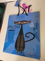 Gift Bag Viola Vintage 2000s Black Cat Renaissance Gift Bags Blue Cartoon - $9.11