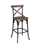 Zaire Bar Chair, Antique Black &amp; Antique Oak Finish - €169,63 EUR