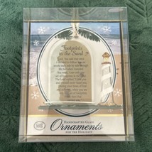 Footprints In The Sand Lighthouse Christmas Ornament Handmade Glass Baro... - $24.95