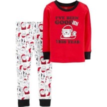Boys Pajamas Christmas 2 Pc Shirt &amp; Pants Set Carters Red Toddler-size 2... - £13.42 GBP
