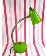 Amazing 1940&#39;s/1950&#39;s Mid Century Green Metal Gooseneck Cone Shade Deskt... - $68.00