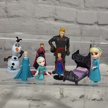 Disney Frozen Figures Mixed Lot Of 8 Mini Cake Toppers Anna Elsa Olaf Bed - $19.79