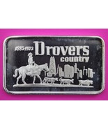 1973 Drovers Country Bank of Chicago Rare Vintage Art Bar 1 OZ  .999 Sil... - €85,05 EUR
