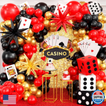 HKYOOD 204Pcs Casino Balloon Garland Arch Kit - Casino Theme Party Decor... - $41.95
