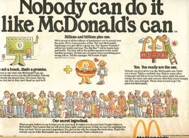  Nobody can do it like McDonald's Can Placemat 1980 - $11.88