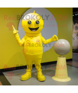 Lemon Yellow Human Cannon Ball mascot costume character dressed with a J... - $1,199.00
