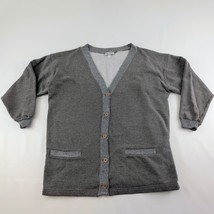 Pacemakers Mens M Gray Cardigan Sweater Button Front Pockets Vintage Look - $24.74