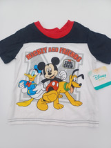 DISNEY BABY Mickey and Friends The Cool Crew Graphic T Shirt White 12 Mo... - $8.99