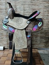 Western Barrel Saddle Hand carved Fern Leaf/Heart Western Barrel Horse S... - $5,936.28 MXN+