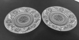 Tiara Crystal Indiana Glass Sandwich Clear Pattern Luncheon Plates 8 1/4&quot; Two - £17.36 GBP