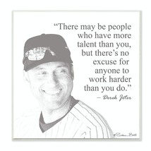 Stupell Industries Black and White Work Hard Derek Jeter Quote Wall Art, 12 x 12 - £23.91 GBP