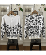 Vintage 80s 90s Bootina Lightweight Sweatshirt Crosshatch Geometric M - $453.88 MXN