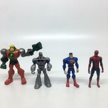 Mattel Cyborg, Superman ,Mettallo Battle Damage &amp; Spiderman Action Figures - £3.72 GBP