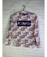 Sean John Youth Boys All Over Print KING Logo Long Sleeve Knit Shirt Size M - £19.32 GBP