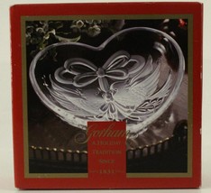 MODERN GORHAM Crystal Heart Dish 1831 Holiday Traditions Christmas Cardinals - £14.61 GBP
