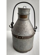Vintage Milk Fuel Can Container Milkman Pot w Handle Rustic Metal Large - £210.03 GBP